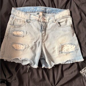 Cat & Jack Light Blue Distressed Jean Shorts
